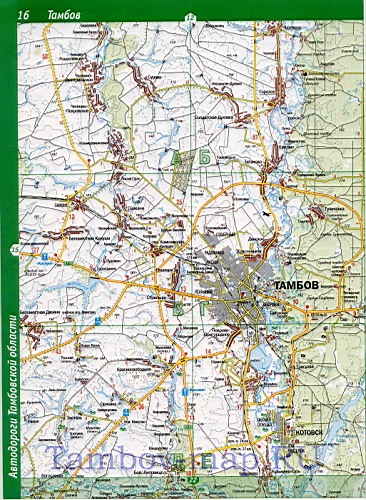 Карта Тамбовского района. Крупномасштабная карта 1см:2км - Тамбовский район